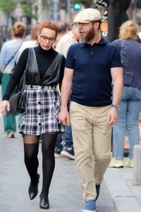 Adult couple going on the street